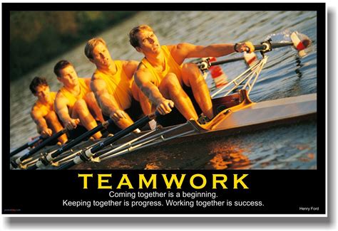 NEW Motivational TEAMWORK POSTER - Henry Ford Quote - Sports Rowing ...