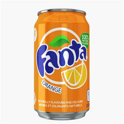 Fanta Drink Aluminium Can 3D Model - FlatPyramid