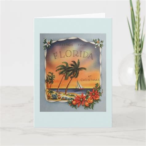 Vintage Greetings From Florida Christmas Card | Zazzle