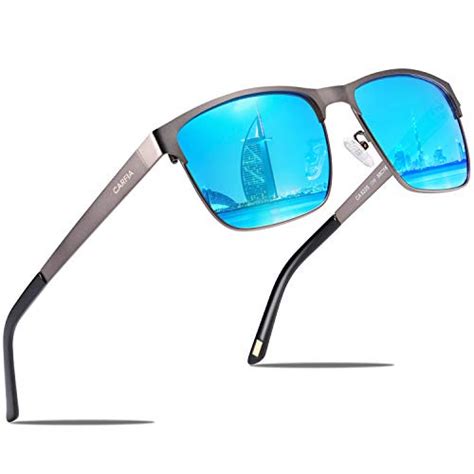 CARFIA Metal Mens Sunglasses Polarized UV Protection for Driving ...