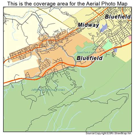 Aerial Photography Map of Bluefield, VA Virginia