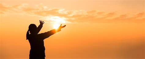 Premium Photo | Silhouette of woman hand praying spirituality and religion female worship to god ...