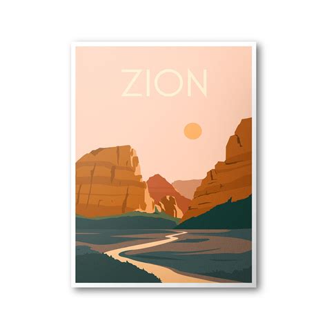 Zion National Park Poster National Park Print National - Etsy