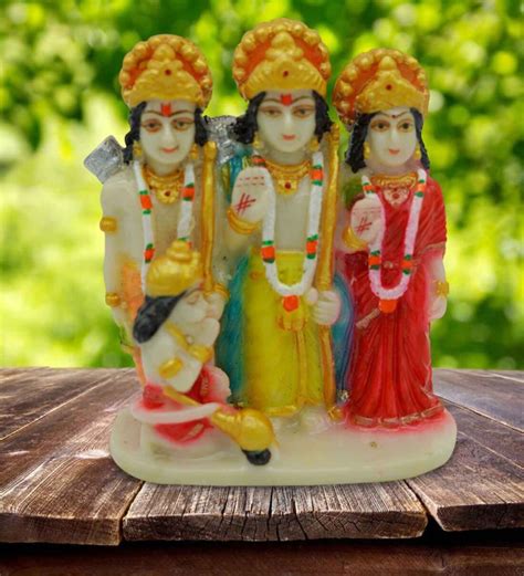 Buy Multicolour Marble Handpainted Ram Darbar Idol by Gallery99 at 31% ...