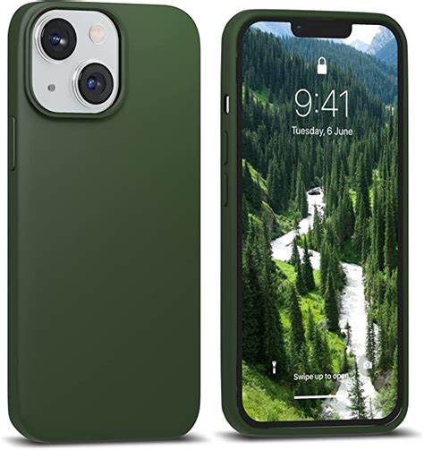 Amazon.com: IceSword iPhone 13 Mini Case Dark Green, Silicone Phone ...