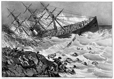 Shipwreck: Rms Atlantic Painting by Currier & Ives - Pixels