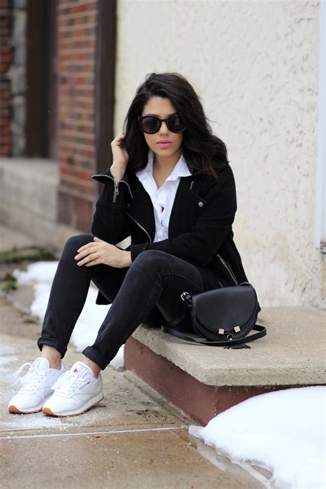 4 Black & White Outfits With White Sneakers - Naty Michele