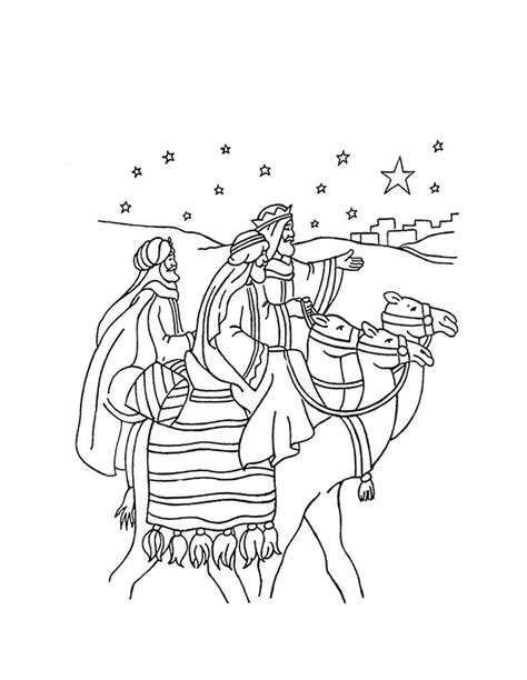 The journey of the three wise men coloring pages - Hellokids.com