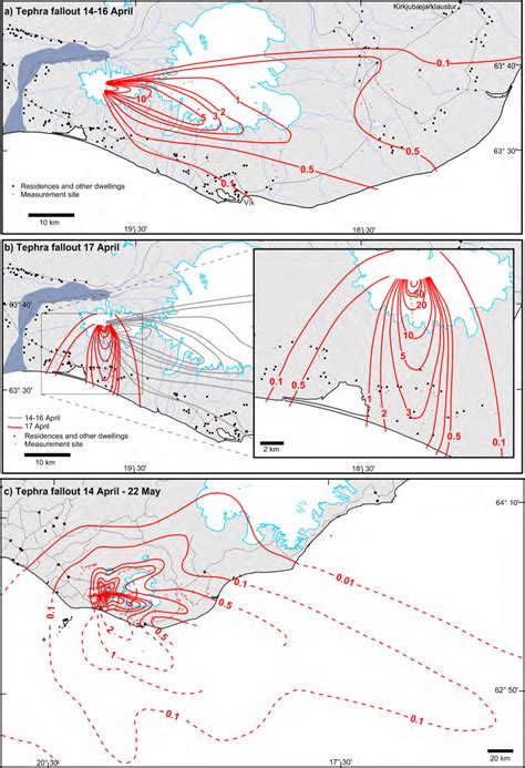 17. Map showing distribution of tephra fallout (based on Guðmundsson et ...