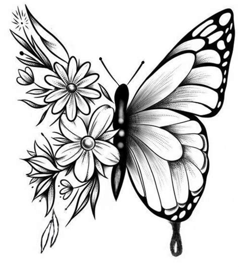 Butterfly Wing Tattoo, Butterfly With Flowers Tattoo, Butterfly Tattoos For Women, Tiny Tattoos ...