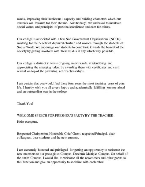 Chief Guest Written Welcome Speech Sample | HQ Template Documents