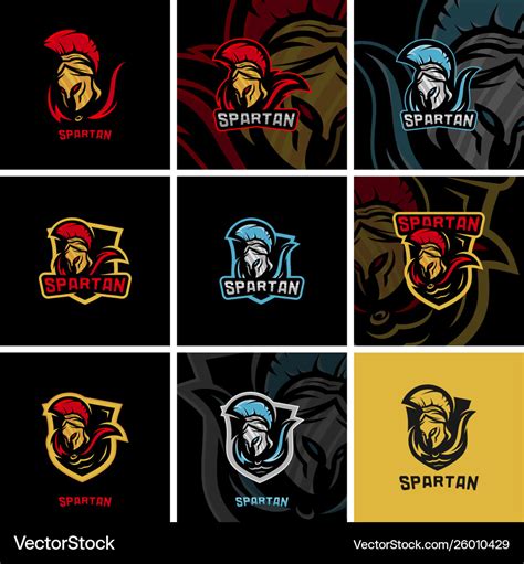 Spartan logo template modern logo esport team Vector Image