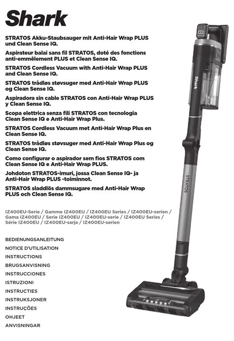 SHARK STRATOS IZ400EU SERIES INSTRUCTIONS MANUAL Pdf Download | ManualsLib