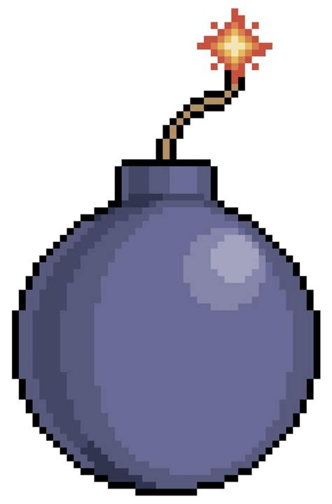 Pixel art bomb item for 8bit game on white background 9955758 Vector ...