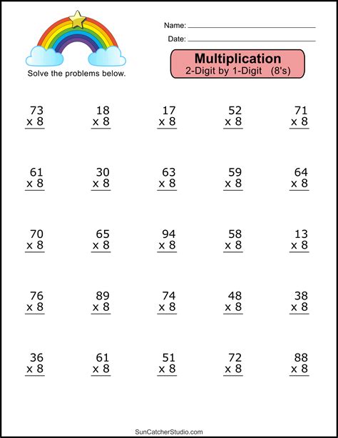 Multiplication Worksheets: (2-Digit by 1-Digit Math Drills) – DIY ...