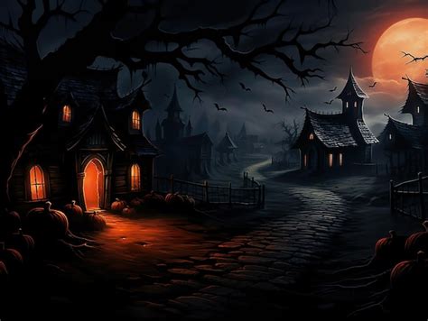 Premium AI Image | Scary halloween landscape generative ai