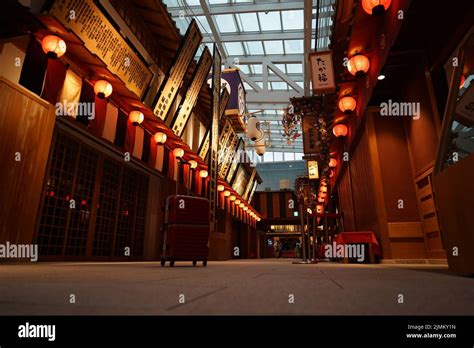 Haneda Airport of restaurant district and suitcase Stock Photo - Alamy