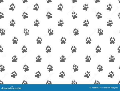 Seamless Pattern. Animal Dog Tracks. Vector Illustration. Stock Vector ...