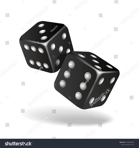 Two Black Falling Dice Isolated On Stock Vector (Royalty Free ...