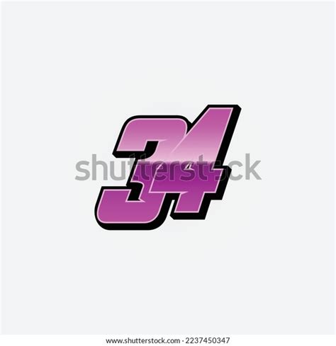 Number Vector Sports Racing Number 34 Stock Vector (Royalty Free ...