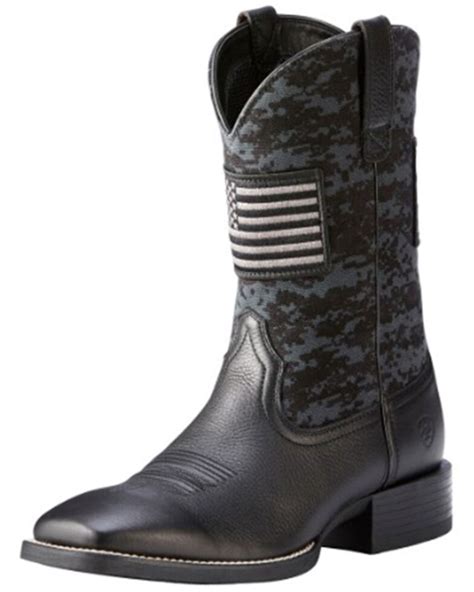 Ariat Men's Black Camo Sport Patriot Western Boots - Square Toe | Boot Barn