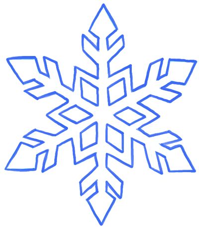 easy snowflake drawing step by step - Danika Creel