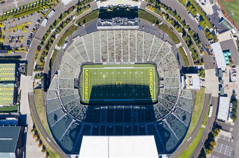 Aerial Views of Autzen Stadium on the Campus of the University O ...