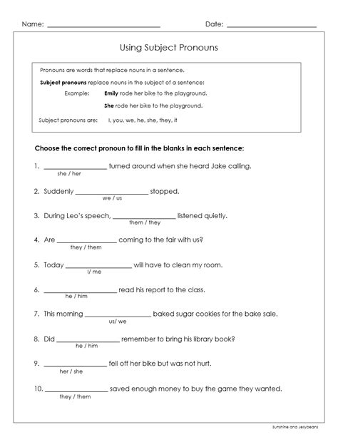 Subject & Object Pronouns - 3 worksheets - Grades 3-4 - CCSS | Made By ...