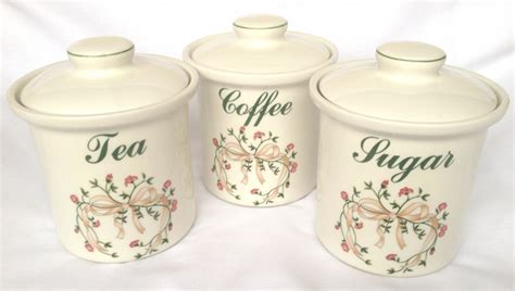 Nivag Collectables: Johnson Brothers - Eternal Beau: Rare Ceramic Tea, Coffee and Sugar Canisters