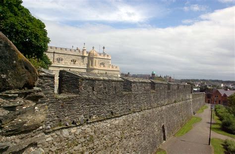 Part of the city walls of Londonderry. Derry's walls are among the ...