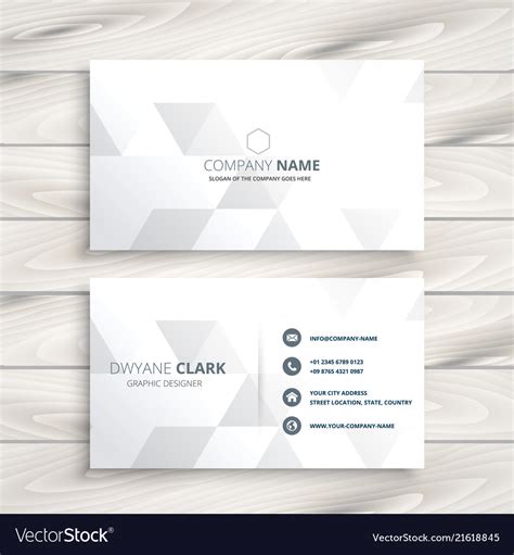 Elegant white business card design Royalty Free Vector Image