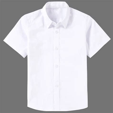 Boys White Shirts for Kids Clothes Solid Cotton Short Sleeve Formal ...