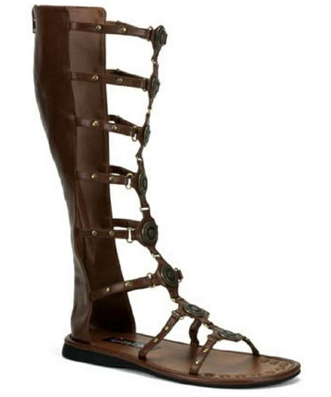 Roman Sandals Shoes Brown - Adult Roman Costume Shoes