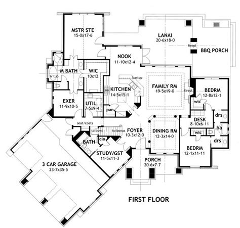 Craftsman house plan with basement option | Craftsman style house plans ...