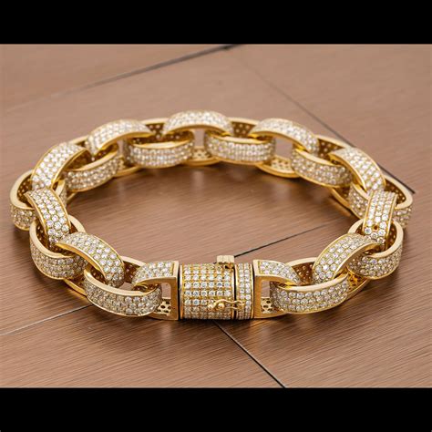 14K Yellow Gold Custom Diamond Bracelet With 21.41 CT Diamonds - OMI ...