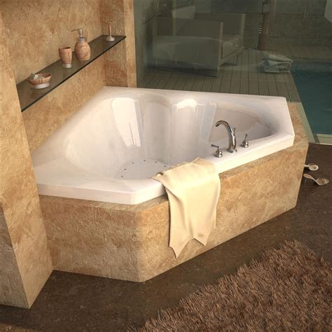 Atlantis Tubs 6060CAR Cascade 60 x 60 x 23 - Inch Corner Air Jetted Bathtub w/ Right Side Pump ...