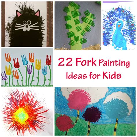 22 Fork Painting Ideas for Kids - Emma Owl