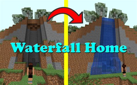 How to make a Waterfall Home/Hidden Base - in Survival Minecraft Map