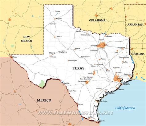 Texas Map Geographical Features