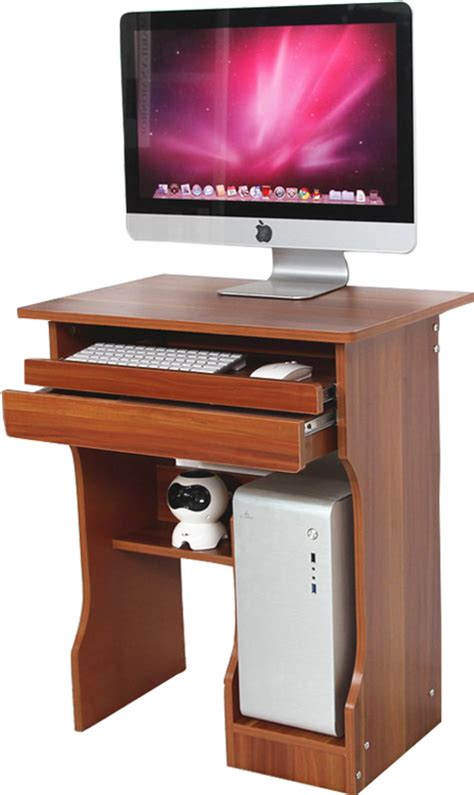 Download Modern Wooden Computer Desk Setup | Wallpapers.com