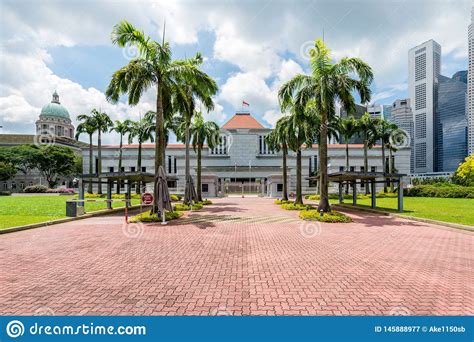 Singapore Parliament Building in Front of Singapore City Downtown in ...