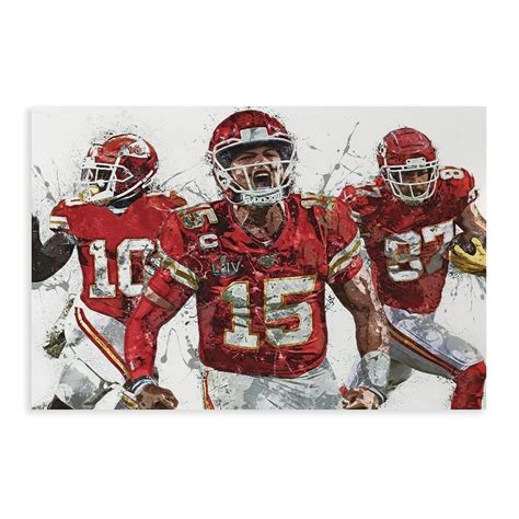 Patrick Mahomes, Tyreek Hill, Travis Kelce Poster Art 2x18inch(30x45cm ...