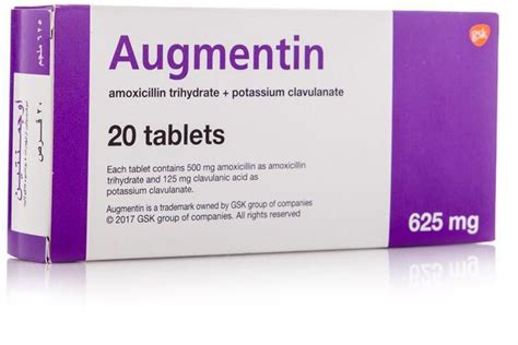 Augmentin 625 Mg, Antibiotic - 20 Tablets price from al-dawaa in Saudi ...