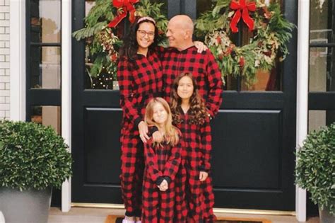 Bruce Willis wears matching holiday pajamas with wife and kids