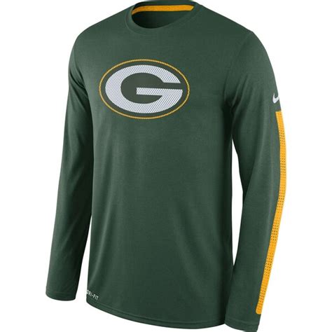 Nike Green Bay Packers Green Legend Logo Long Sleeve Performance T-Shirt