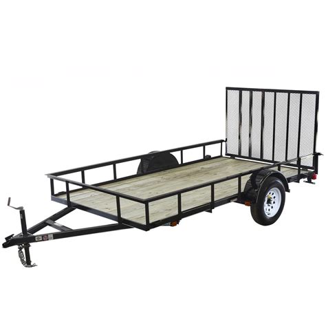 Carry-On Trailer 10-ft x 5-ft Treated Lumber Utility Trailer with Ramp Gate at Lowes.com