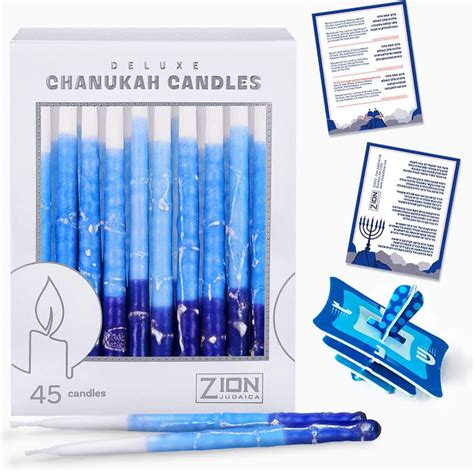 Deluxe Chanukah Candles for Menorah - Decorative Hanukkah Candles Set ...