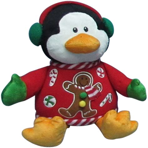 Holiday Time 14" Penguin with Ugly Sweater Plush, Polyester Fiber ...