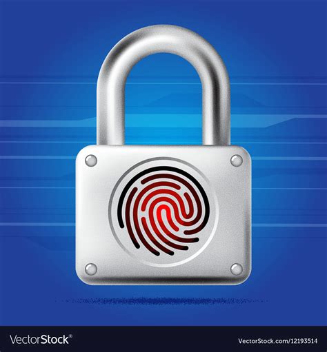 Finger print lock Royalty Free Vector Image - VectorStock