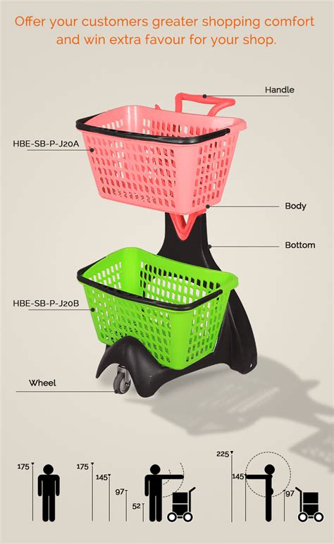 Popular Double Plastic Baskets Shopping Cart 2 Tier Shopping Trolley - Buy 2-tier Shopping Cart ...